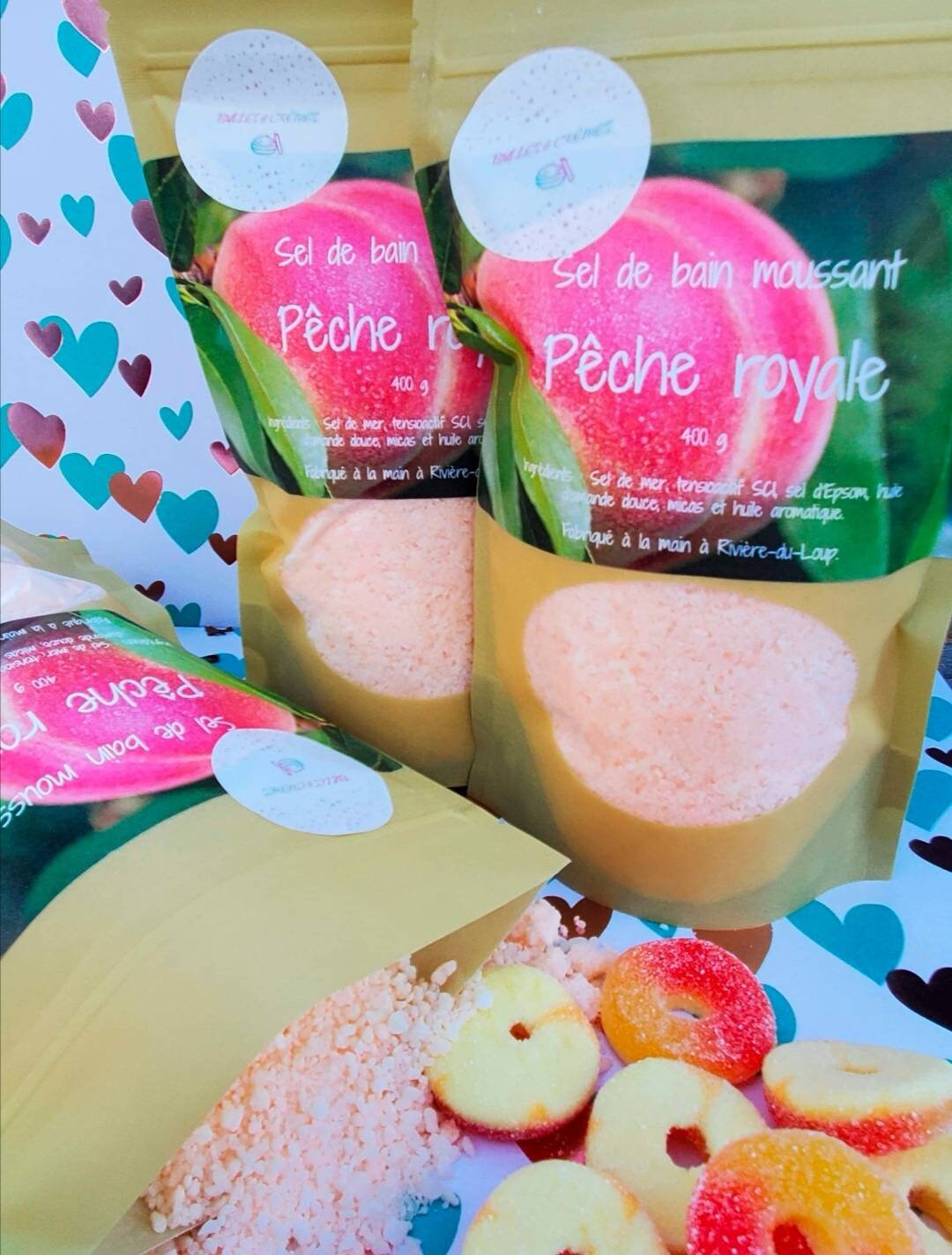 Sel de bain moussant Pêche royale